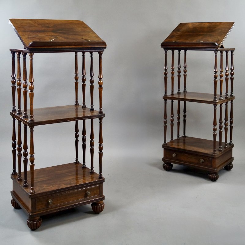 A Pair Of Rosewood Whatnots Attributed To Gillows.